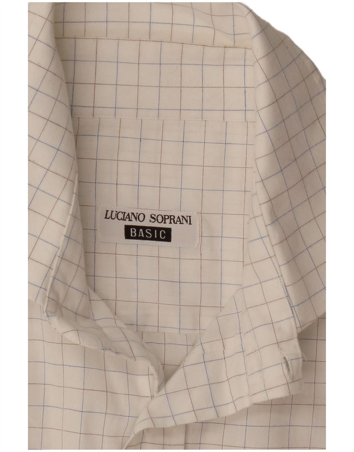Luciano Soprani Mens Shirt Large White Check