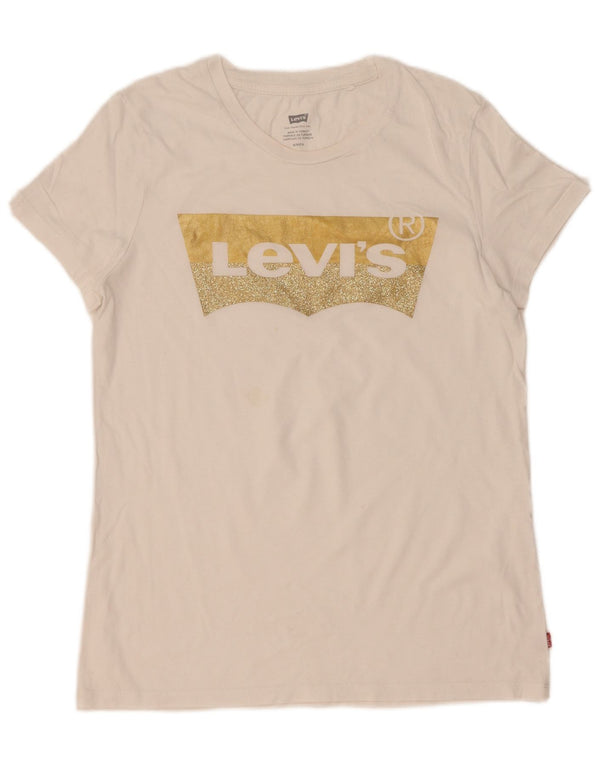 T-shirt grafica da donna Levi's Top UK 10 piccola bianca