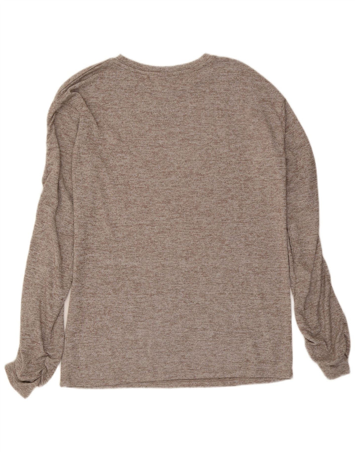 Zara Damen-Oversize-Oberteil, langärmlig, Gr. 10, klein, grau gefleckt
