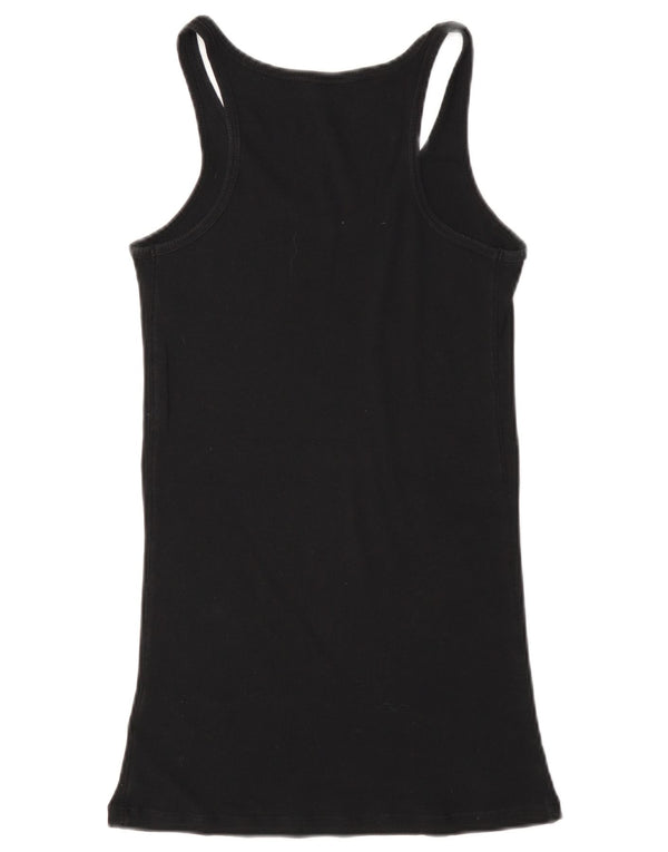 Guess Damen-Top mit grafischem Trägershirt, Größe S, Größe S, Schwarz, Baumwolle