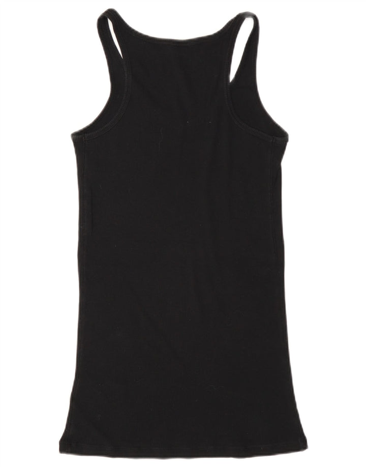 Guess Kvinders Grafisk Vest Top UK 8 Small Black Bomuld