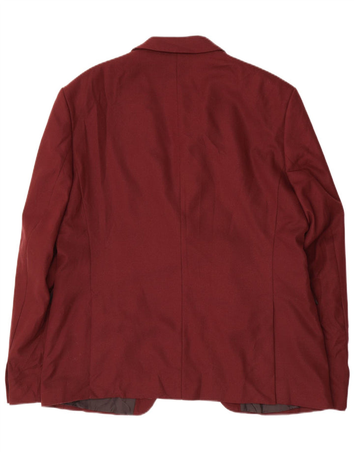 Zara Mens 1 Button Blazer Jacket EU 54 XL Burgundy