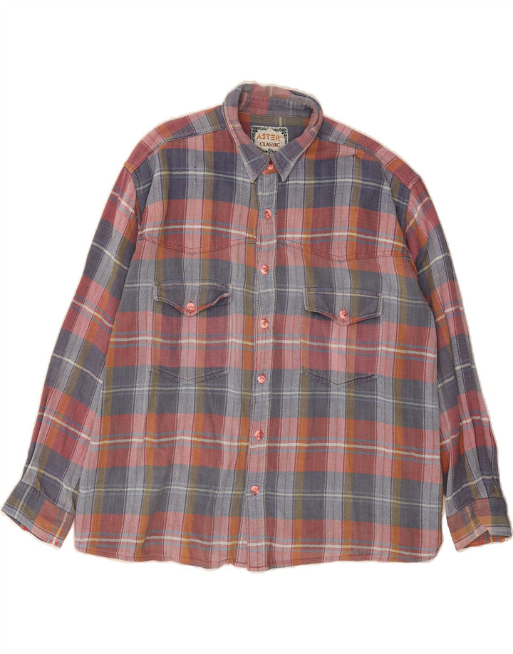 ASTER Mens Flannel Shirt Size 43/44 XL Multicoloured Check Vintage Aster and Second-Hand Aster from Messina Hembry 