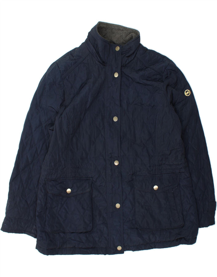 MICHAEL KORS Womens Quilted Jacket UK 18 XL Navy Blue Polyester Vintage Michael Kors and Second-Hand Michael Kors from Messina Hembry 