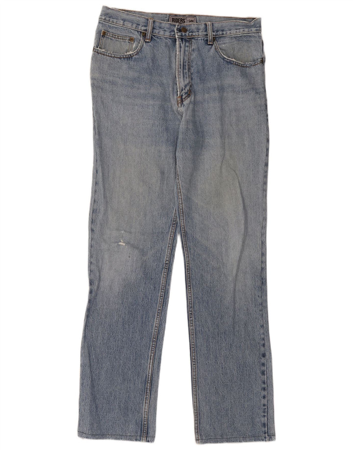 Lee Mens Riders Jean droit en détresse W34 L33 Bleu Coton
