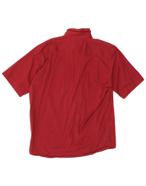 Wrangler Chemise à manches courtes pour homme en coton bordeaux moyen