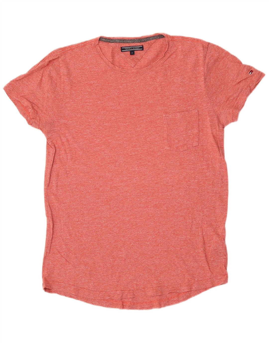 Tommy Hilfiger Herre T-Shirt Top Medium Rød Flecked Bomuld