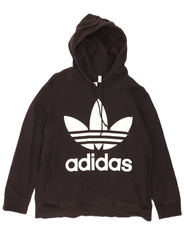 Felpa con cappuccio grafica da donna Adidas UK 20 2XL cotone nero