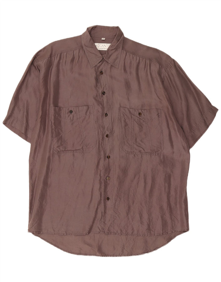 Accanto Mens Short Sleeve Shirt Size 39/40 Medium Grey