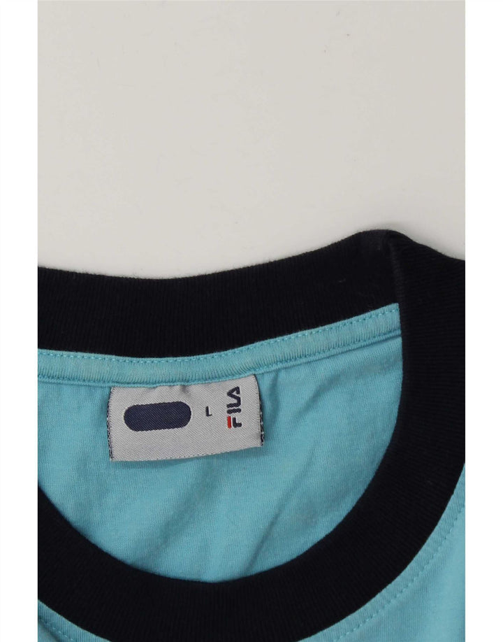 Fila Herre Grafisk Top Langærmet Stor Blå Colourblock