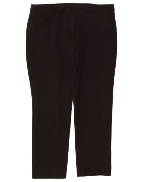 Marks & Spencer Damen gerade geschnittene Hose UK 12 Medium W30 L25 Schwarz