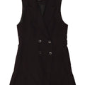 Zara Damen ärmelloser zweireihiger Mantel UK 12 Medium Schwarz