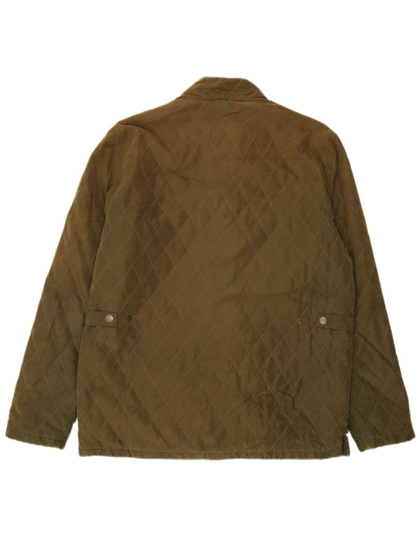 Jaqueta acolchoada masculina Musto Reino Unido 40 grande poliéster colorblock cáqui