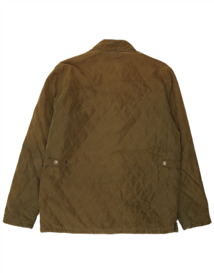 Jaqueta acolchoada masculina Musto Reino Unido 40 grande poliéster colorblock cáqui