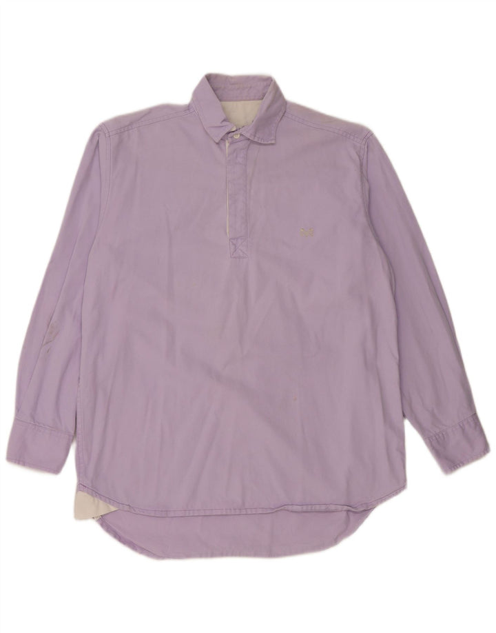 CREW CLOTHING Ανδρικό πουλόβερ Πουκάμισο Μικρό Μωβ Βαμβακερό