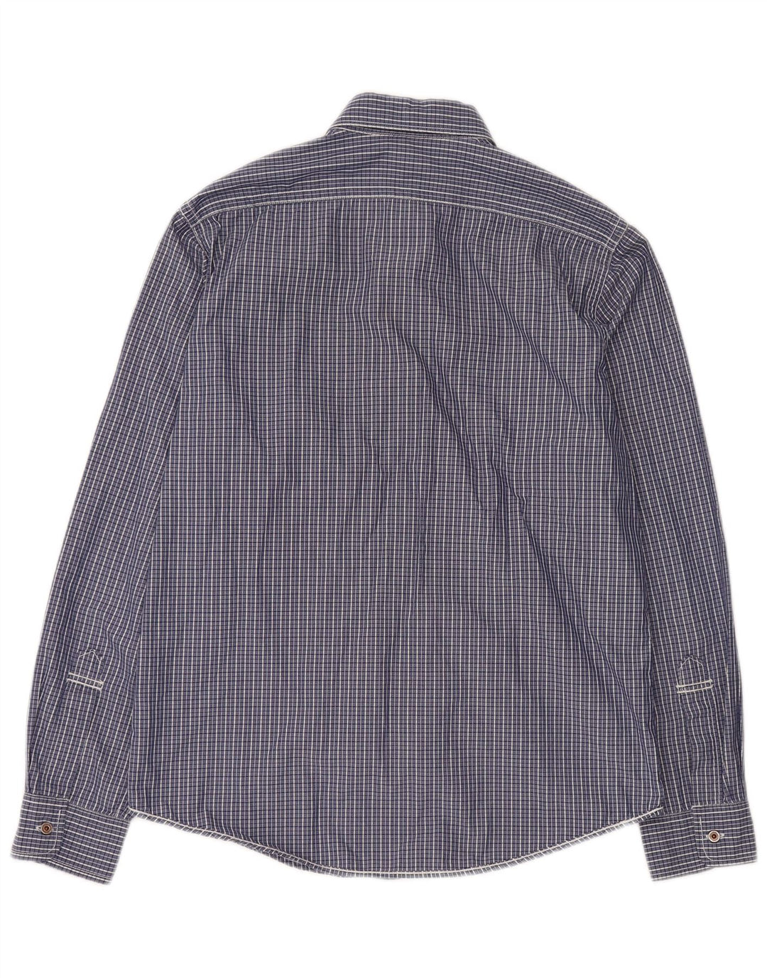 RALPH LAUREN Mens Shirt Medium Blue Gingham Cotton