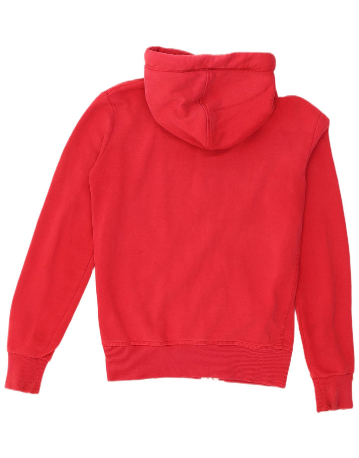 Superdry Mens Zip Hoodie Sweater Small Red Cotton