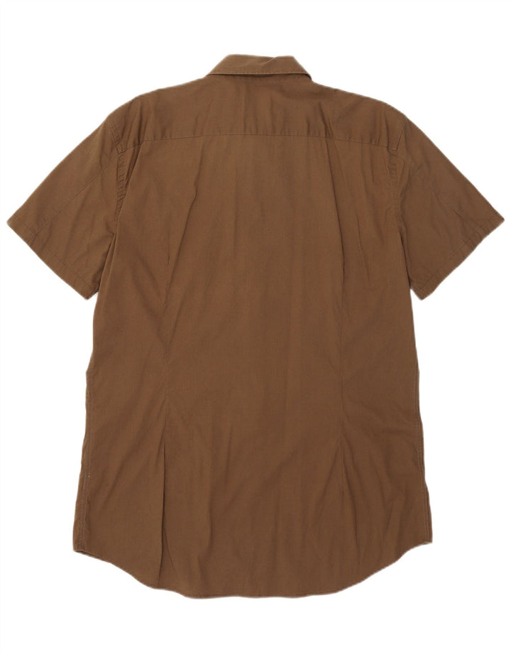 Camisa masculina diesel de manga curta média cáqui