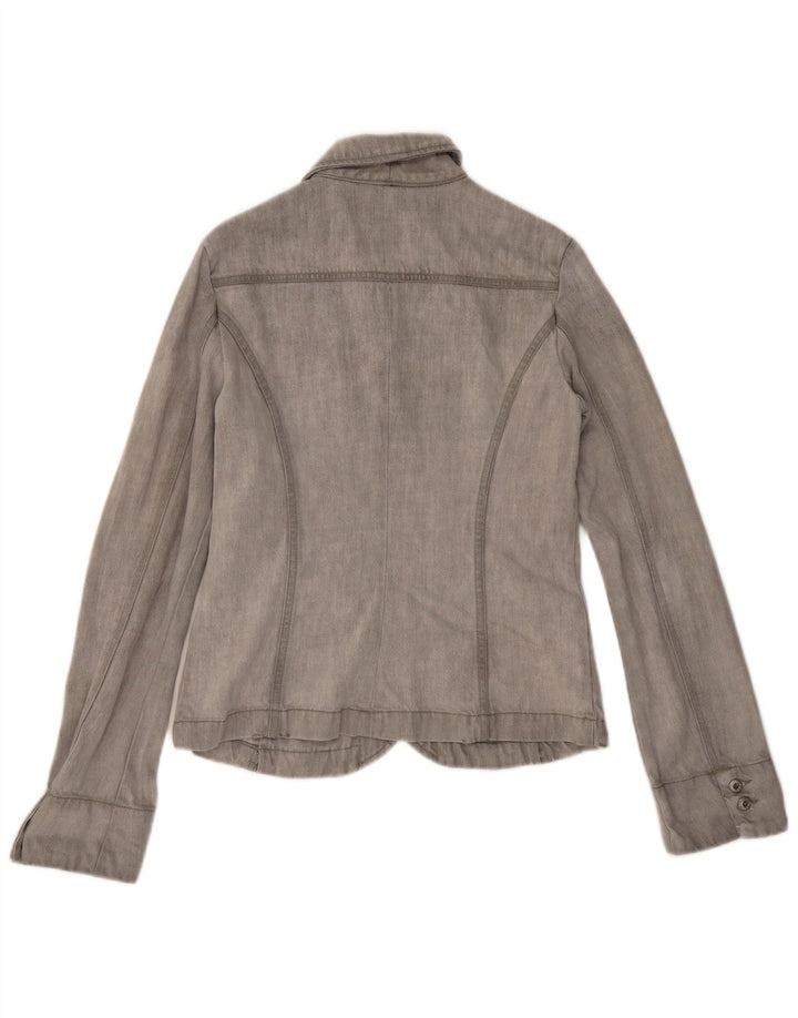 Diesel Womens 2 Button Blazer Jacket UK 14 Large Grey Cotton
