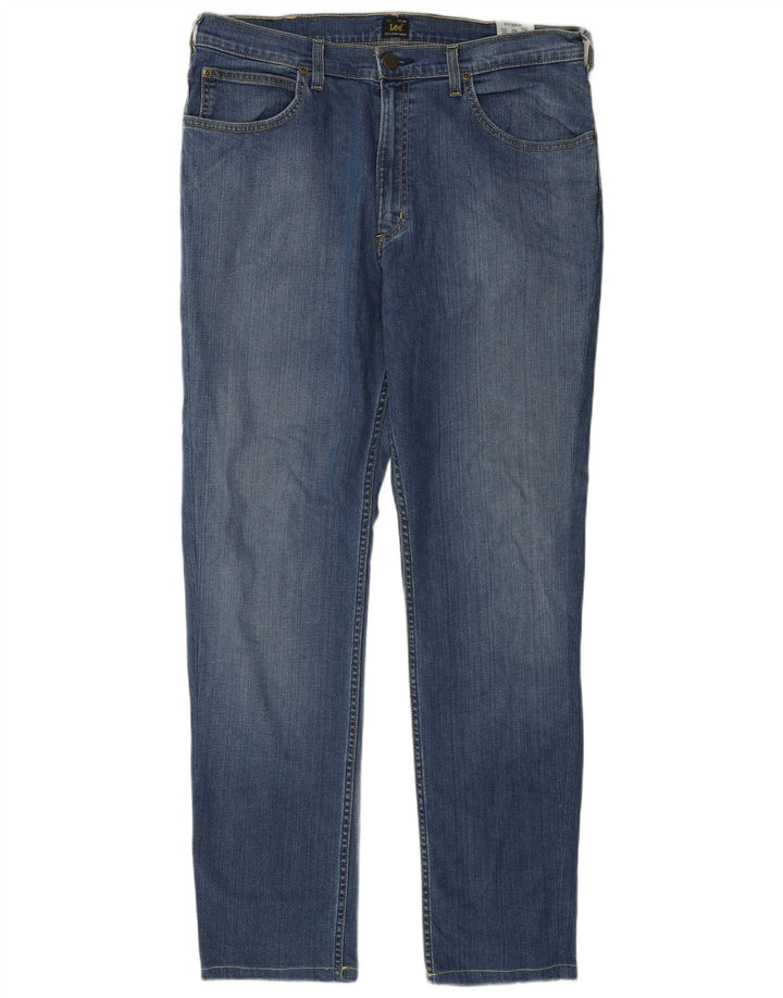 Lee Mens Brooklyn Straight Jeans W36 L32 Blue Cotton