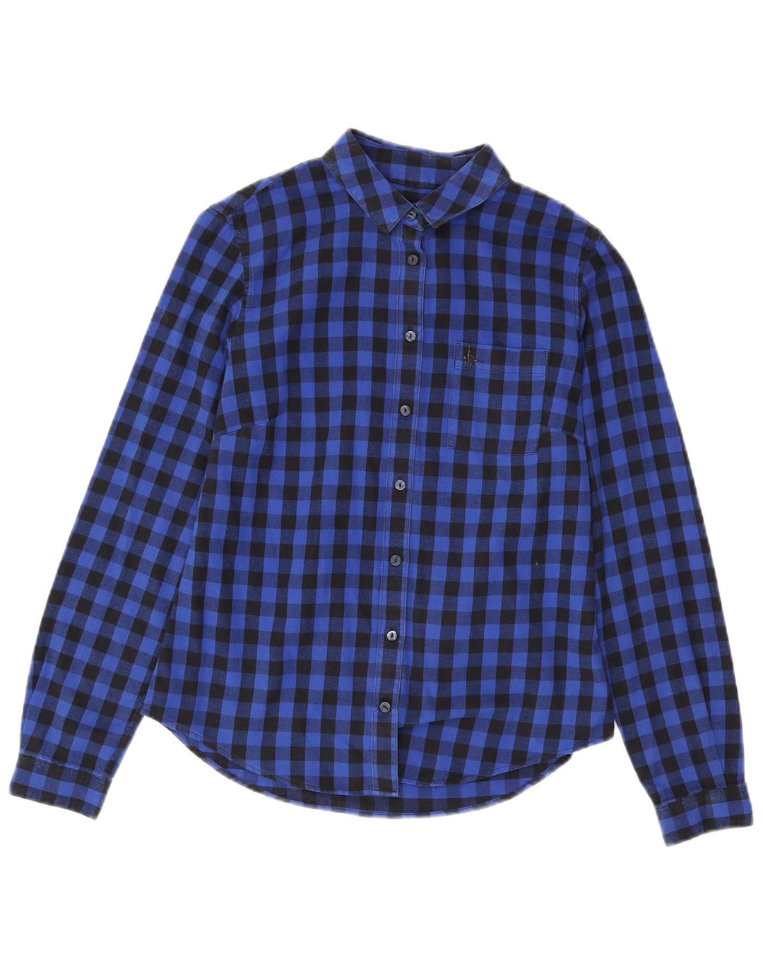 Jack Wills Womens Long Sleeve Flannel Shirt UK 8 Small Blue Check