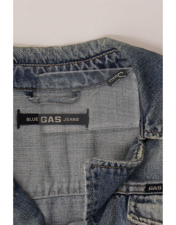Gas Manteau en denim pour femme UK 10 Petit coton bleu