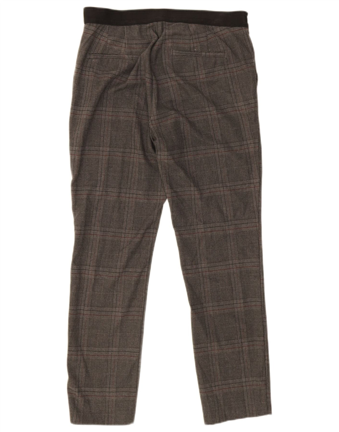 Spodnie damskie Zara Slim Chino, średnie W32 L26, szare, poliestrowe w kratę