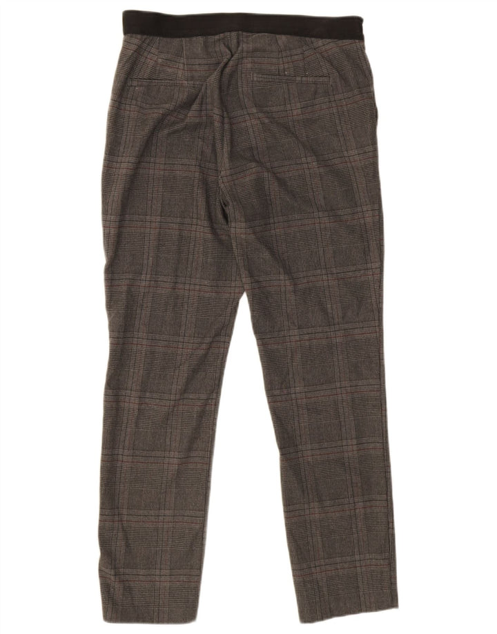 Spodnie damskie Zara Slim Chino, średnie W32 L26, szare, poliestrowe w kratę