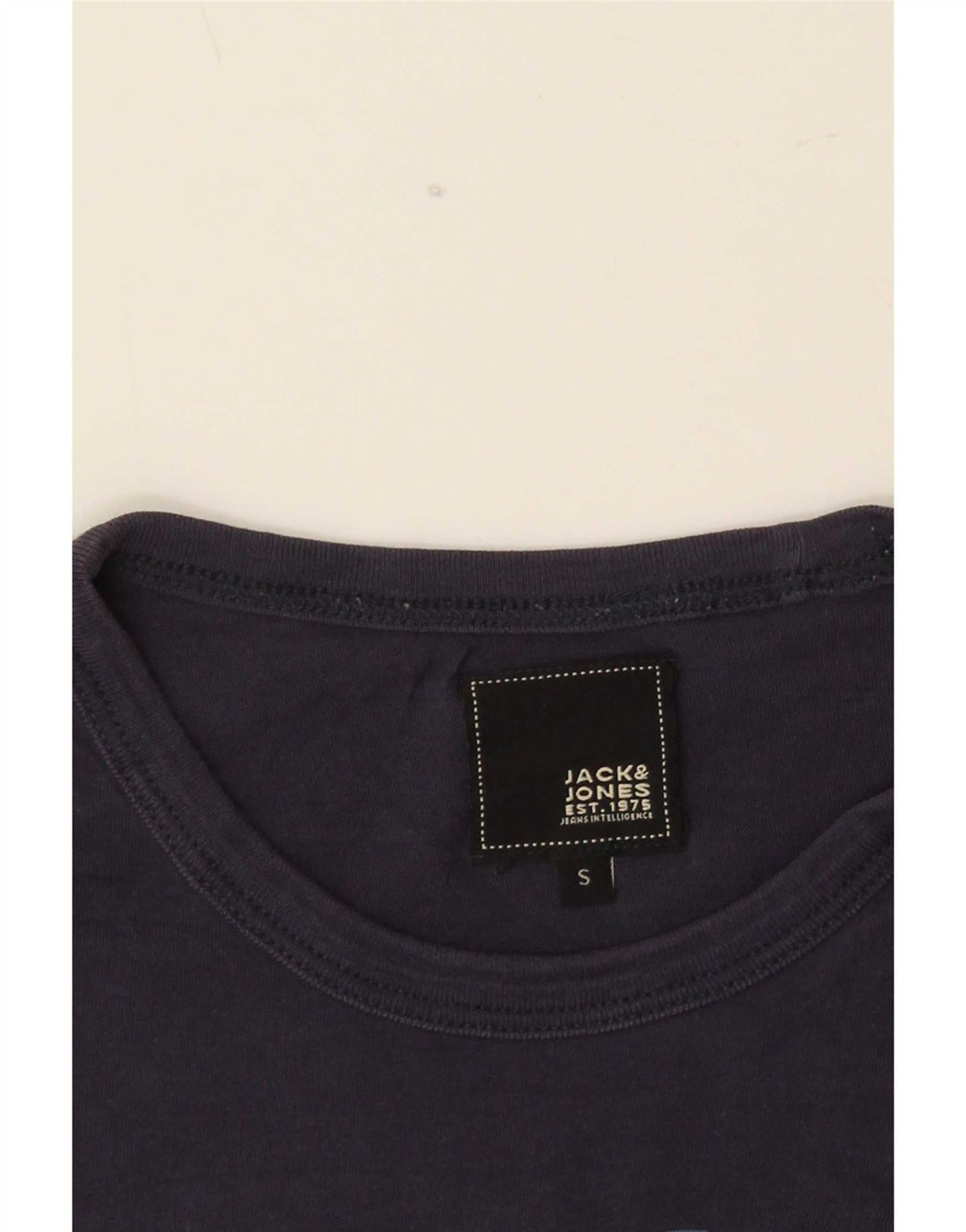 Jack & Jones Mens Graphic T-Shirt Top Small Navy Blue