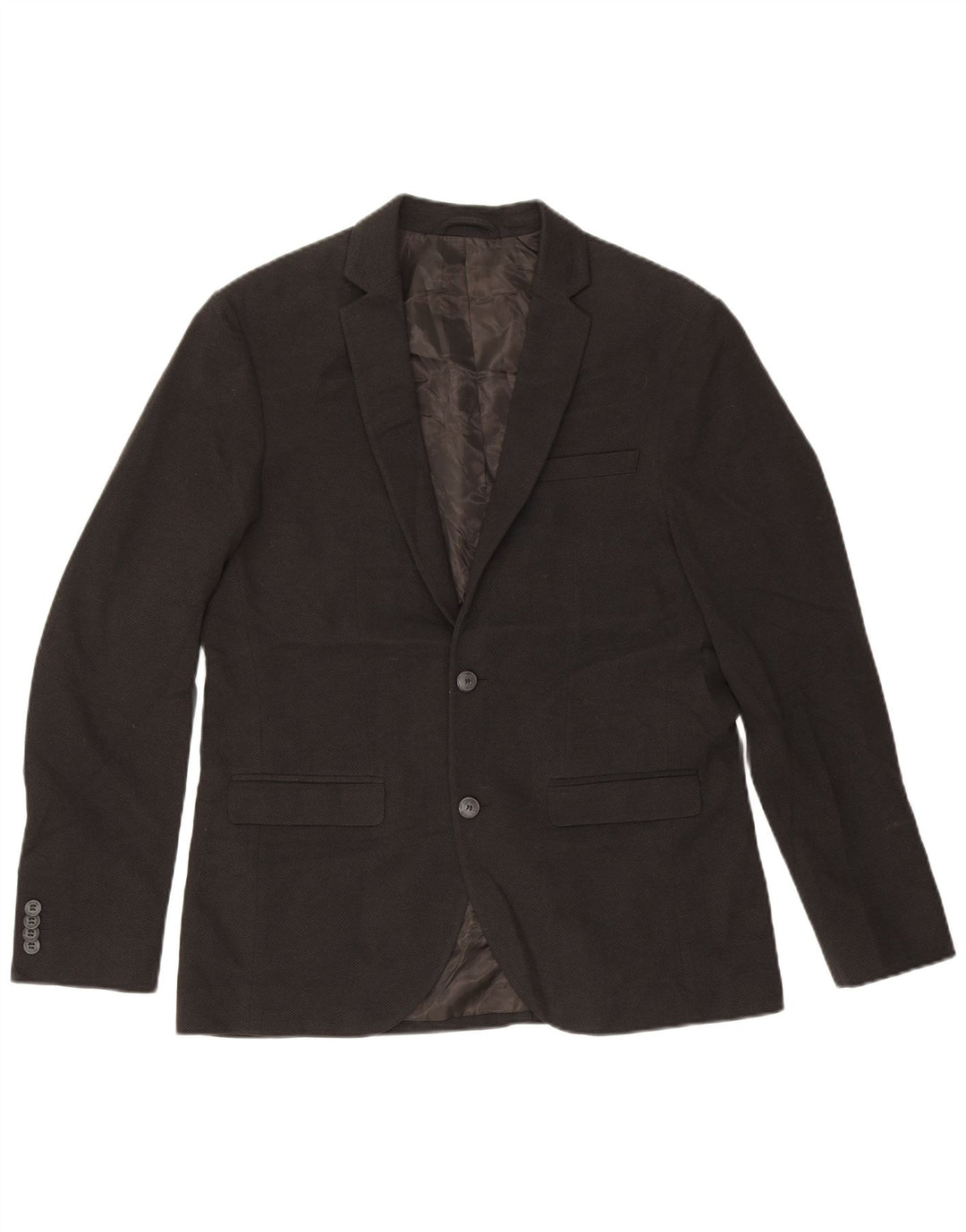 Jack & Jones Mens 2 Button Blazer Jacket EU 50 Large Black Polyester