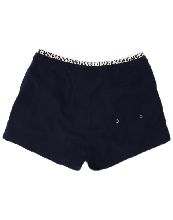 Bikkembergs Mens Graphic Swimming Shorts Large Navy Blue Colourblock