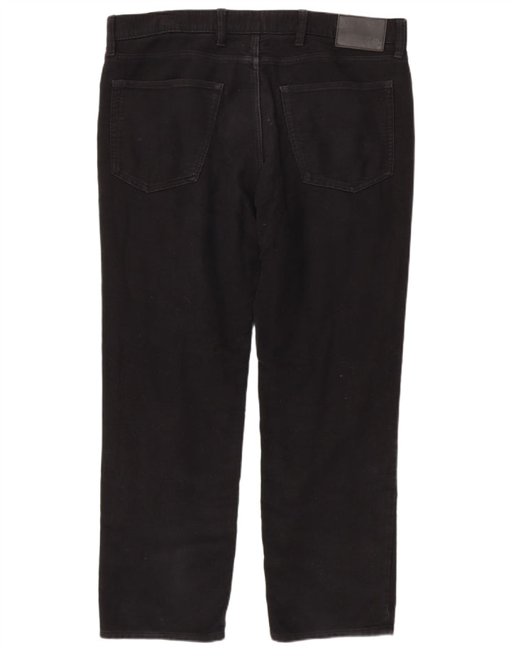 Marks & Spencer Mens Regular Fit Casual Trousers W38 L29 Black Cotton