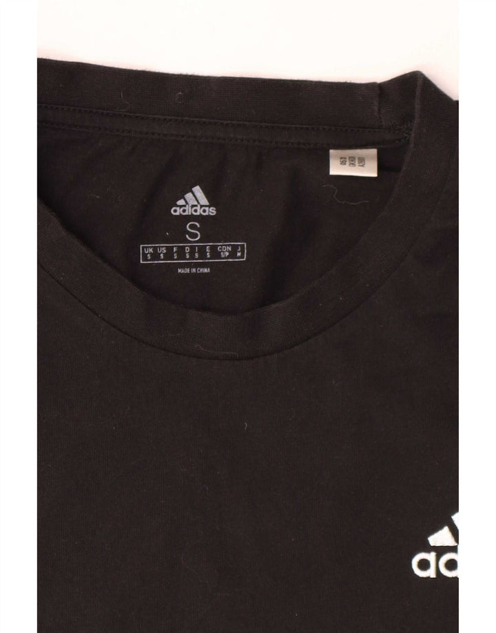 Adidas Mens T-Shirt Top Small Black Cotton