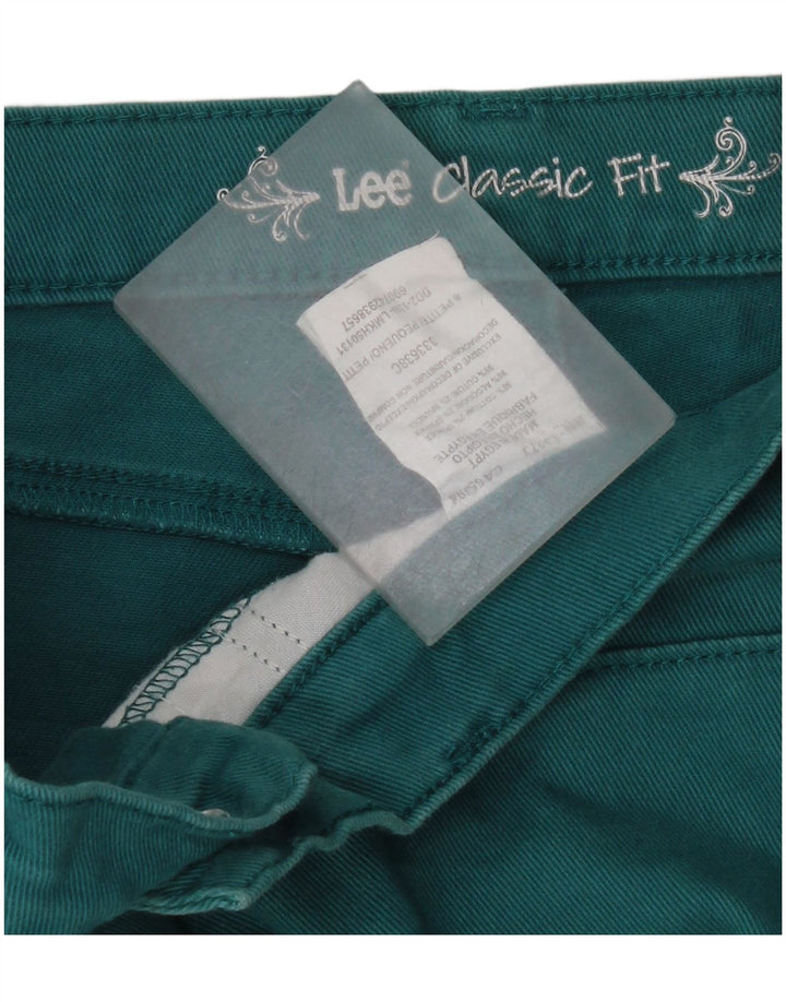 Lee Womens Classic Fit Denim Shorts US 8 Medium W30 Green Cotton