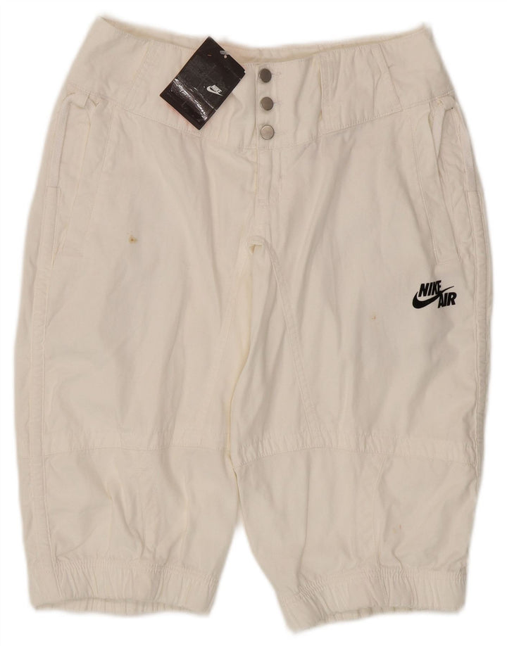 NIKE Womens Chino Shorts UK 8 Small W30 White Cotton