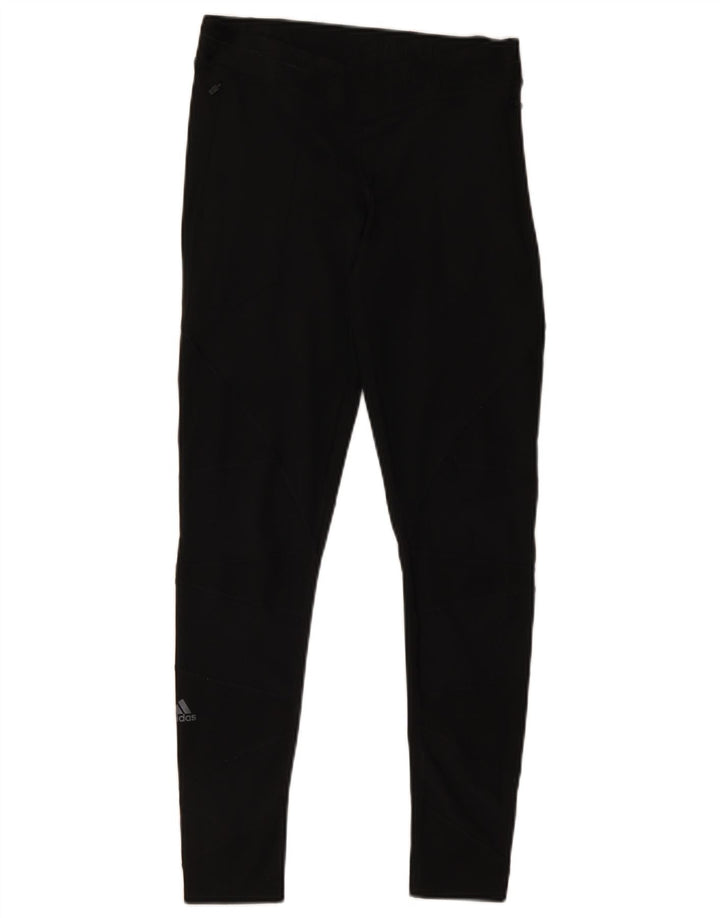 Adidas Womens Leggings UK 12/14 Medium Black Polyester