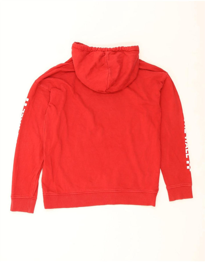 VANS Mens Graphic Hoodie Jumper Medium Red Cotton