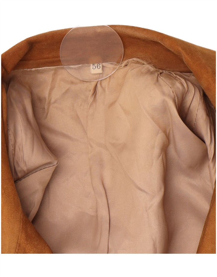 Vintage Mens Suede Bomber Jacket UK 38 Medium Brown