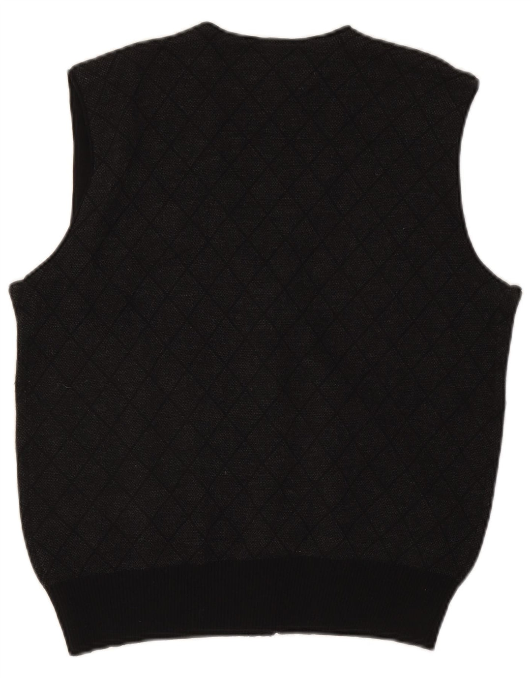 Paul & Shark Mens Sleeveless Cardigan Sweater Small Grey Argyle/Diamond