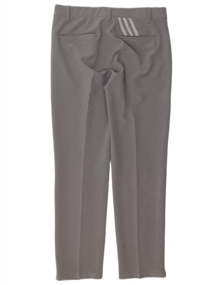 ADIDAS Mens Slim Chino Trousers W32 L30  Grey Polyester