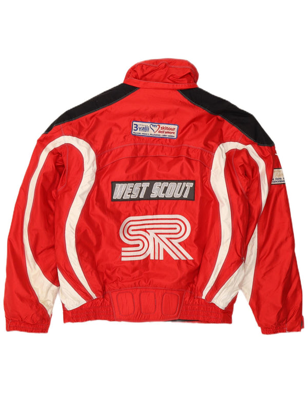 West Scout Chaqueta de esquí gráfica para hombre UK 40 Large Red Colourblock Nylon