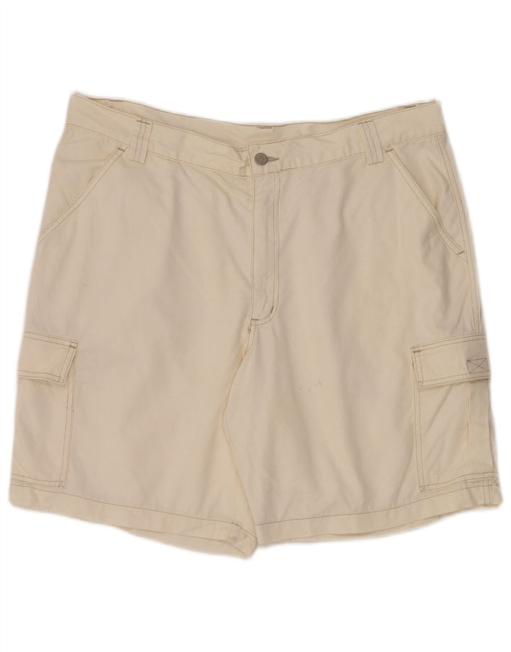 Vintage Mens Cargo Shorts W38 XL White Cotton