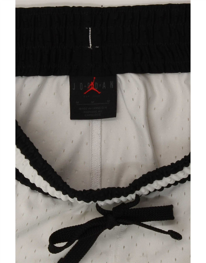 Jordan Herre Dri Fit grafiske sportsshorts Medium White Colourblock Polyester