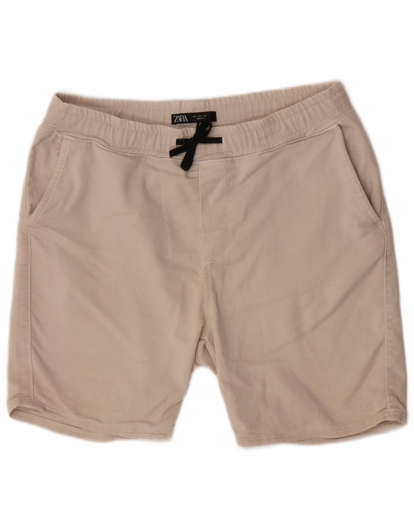 Pantaloncini sportivi Zara da uomo con vestibilità regolare, grandi, in cotone beige