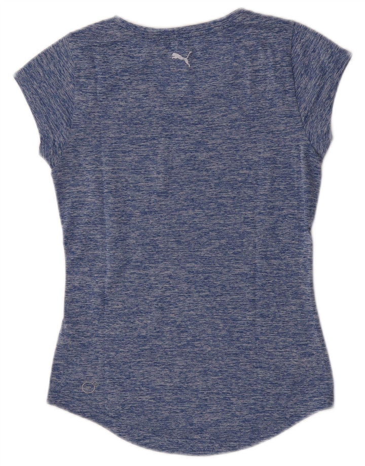 Puma Womens Graphic T-Shirt Top UK 8 Small Blue Flecked Polyester