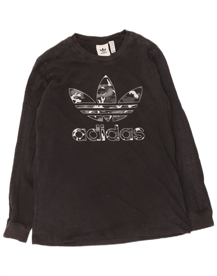 Adidas Męskie Graficzne Topy Z Długim Rękawem Średniej Czarnej Bawełny