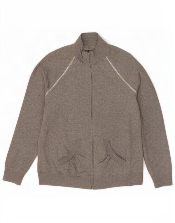 Marks & Spencer Chaqueta de chándal para mujer UK 46 Grande Gris Algodón