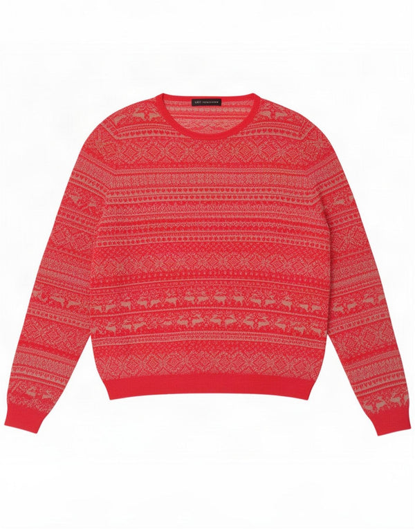Женский джемпер с вырезом «лодочка» Marks & Spencer UK 14 Большой розовый Fair Isle