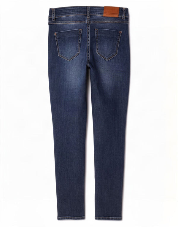 Zara Damen-Jeans mit niedriger Taille, Röhrenjeans, EU 40, Mittel W30 L26, Blau gestreift