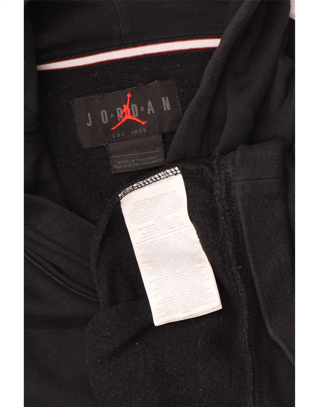 Jordan Mens Hoodie Jumper Large Black Cotton